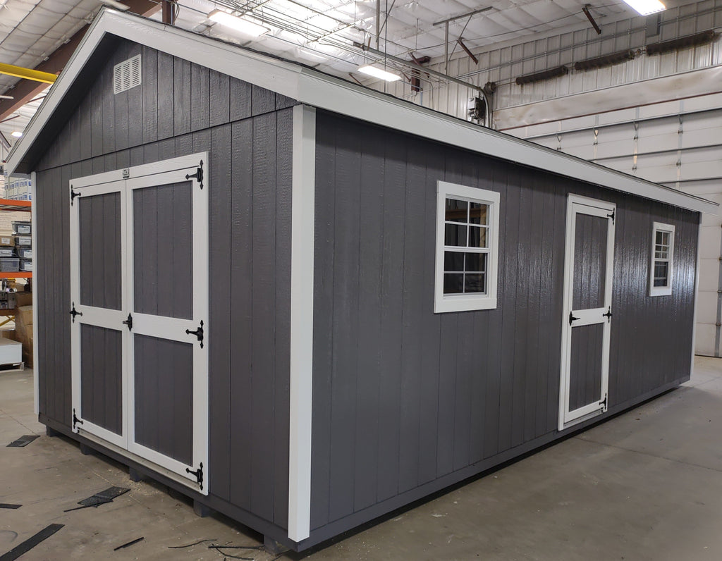 12X24 Everyday Backyard Shed Package XL With Wood Panel Siding Located in Byron Minnesota