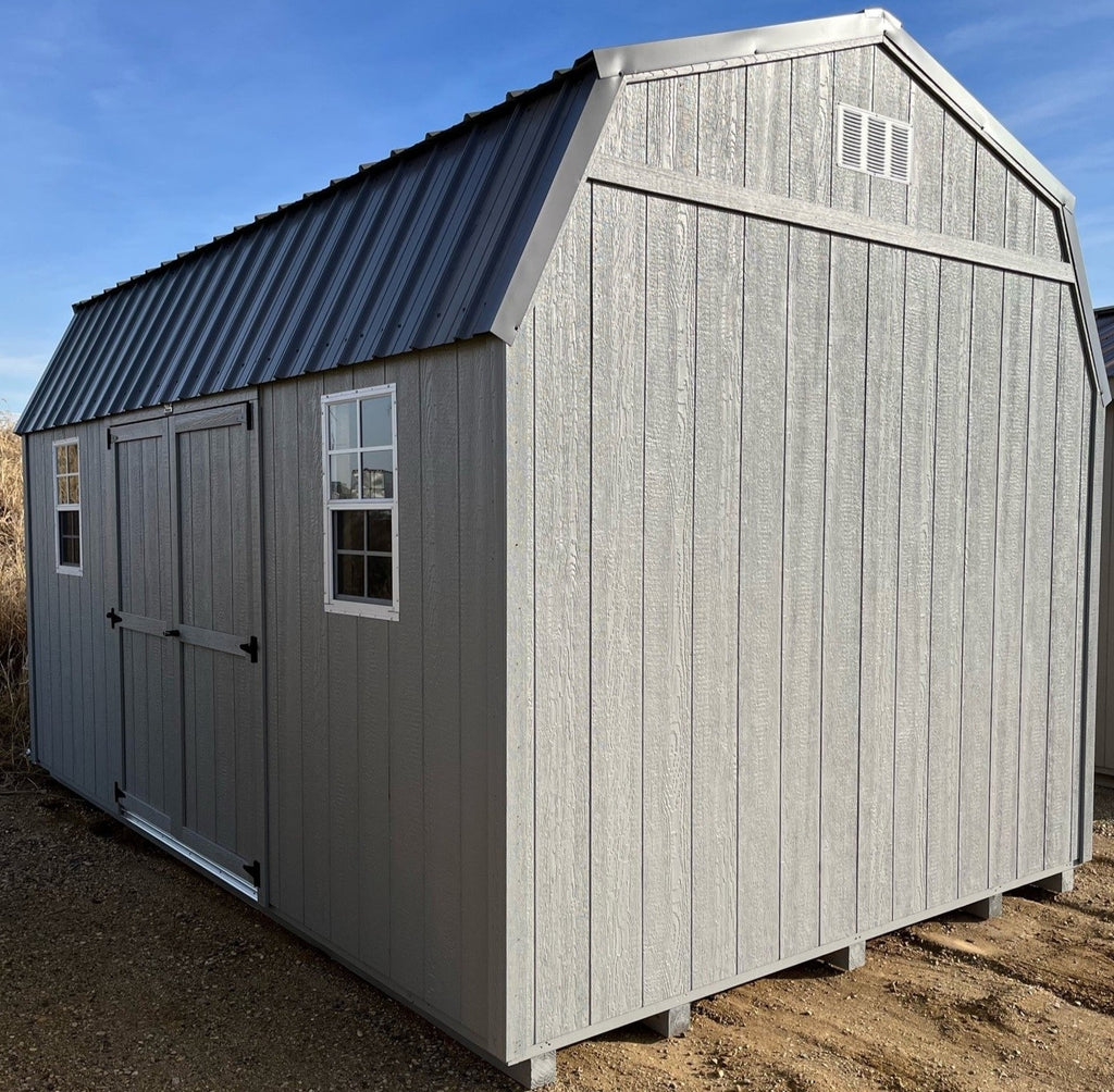 10X16 Utility High Barn Wood Panel Shed Located in Siouxfalls South Dakota  Peterbilt