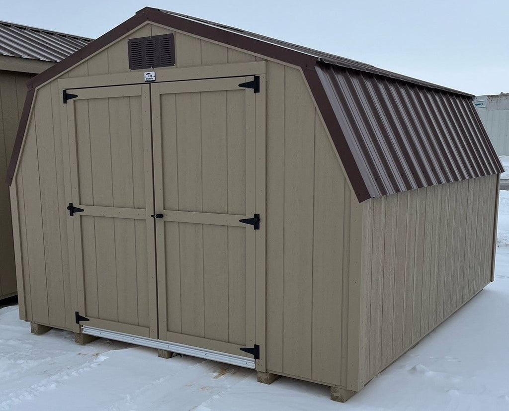 10X12 Utility Low Barn Wood Panel Shed Located in Delano Minnesota