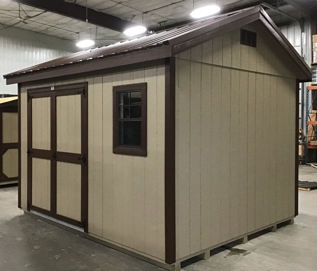 10X12 Everyday Backyard Shed Package With Wood Panel Siding Located in Benson Minnesota