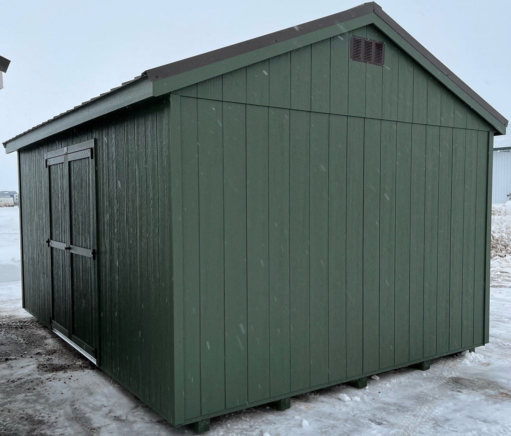 12X16 Utility Ranch Wood Panel Shed Located in Mankato Minnesota