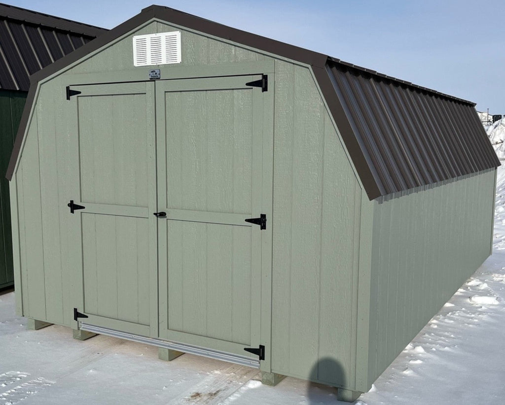 10X16 Utility Low Barn Wood Panel Shed Located in Brainerd Minnesota