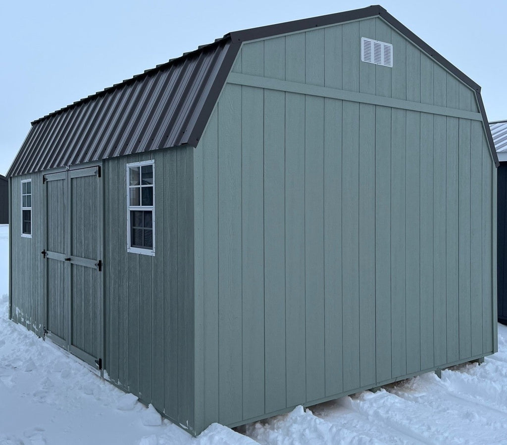 12X16 Utility High Barn Wood Panel Shed Located in Brownton Minnesota