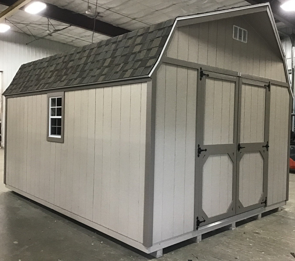 12X16 Everyday Backyard Shed Package With Wood Panel Siding Located in Fergus Falls Minnesota