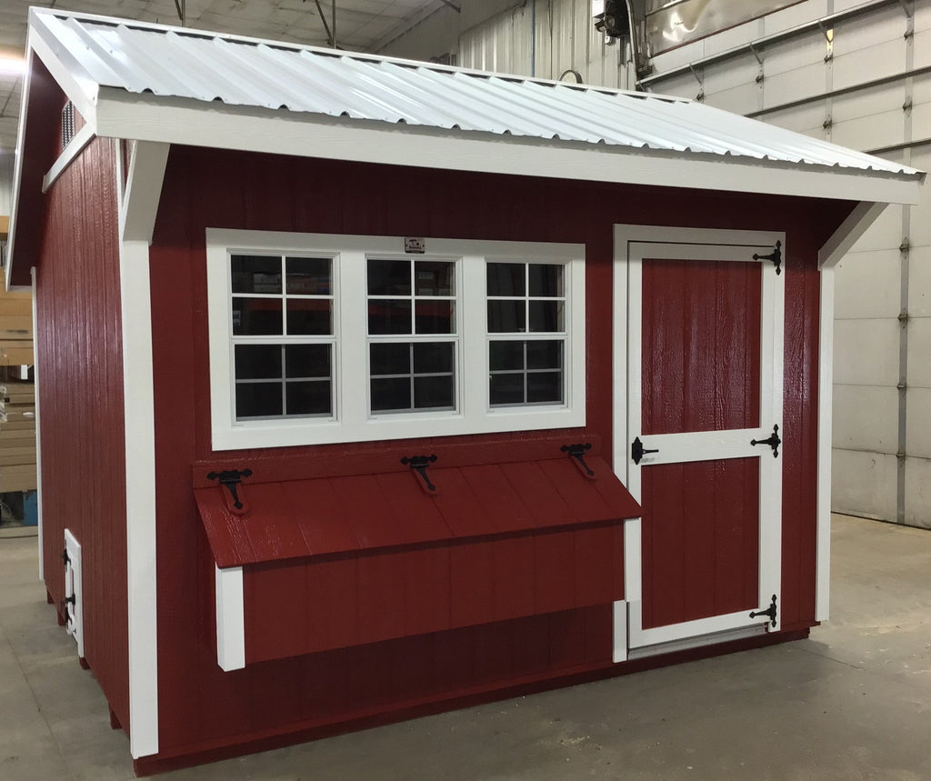 10X12 Free Range Coop With Wood Panel Siding Located in Mankato Minnesota