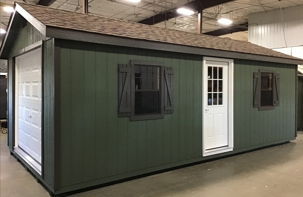 12X24 Farm Garage Storage Package With Wood Panel Siding Located in Monticello Minnesota