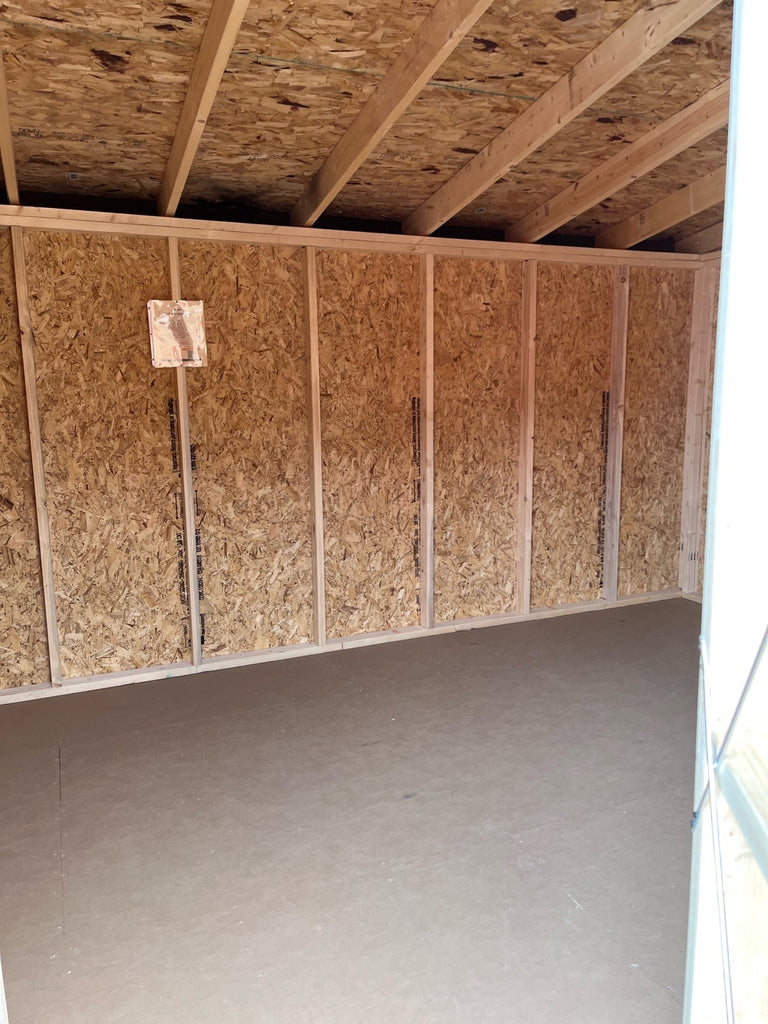 10X16 Utility Skillion Wood Panel Shed Located in Kimball Minnesota