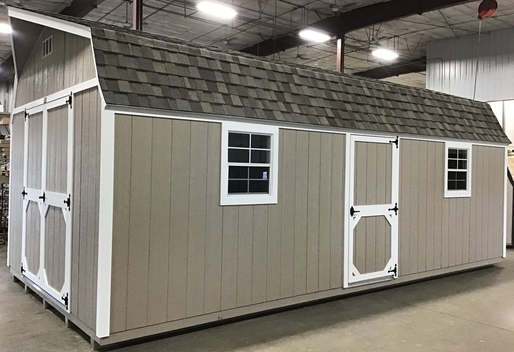 12X24 Everyday Backyard Shed Package XL With Wood Panel Siding Located in Stewartville Minnesota