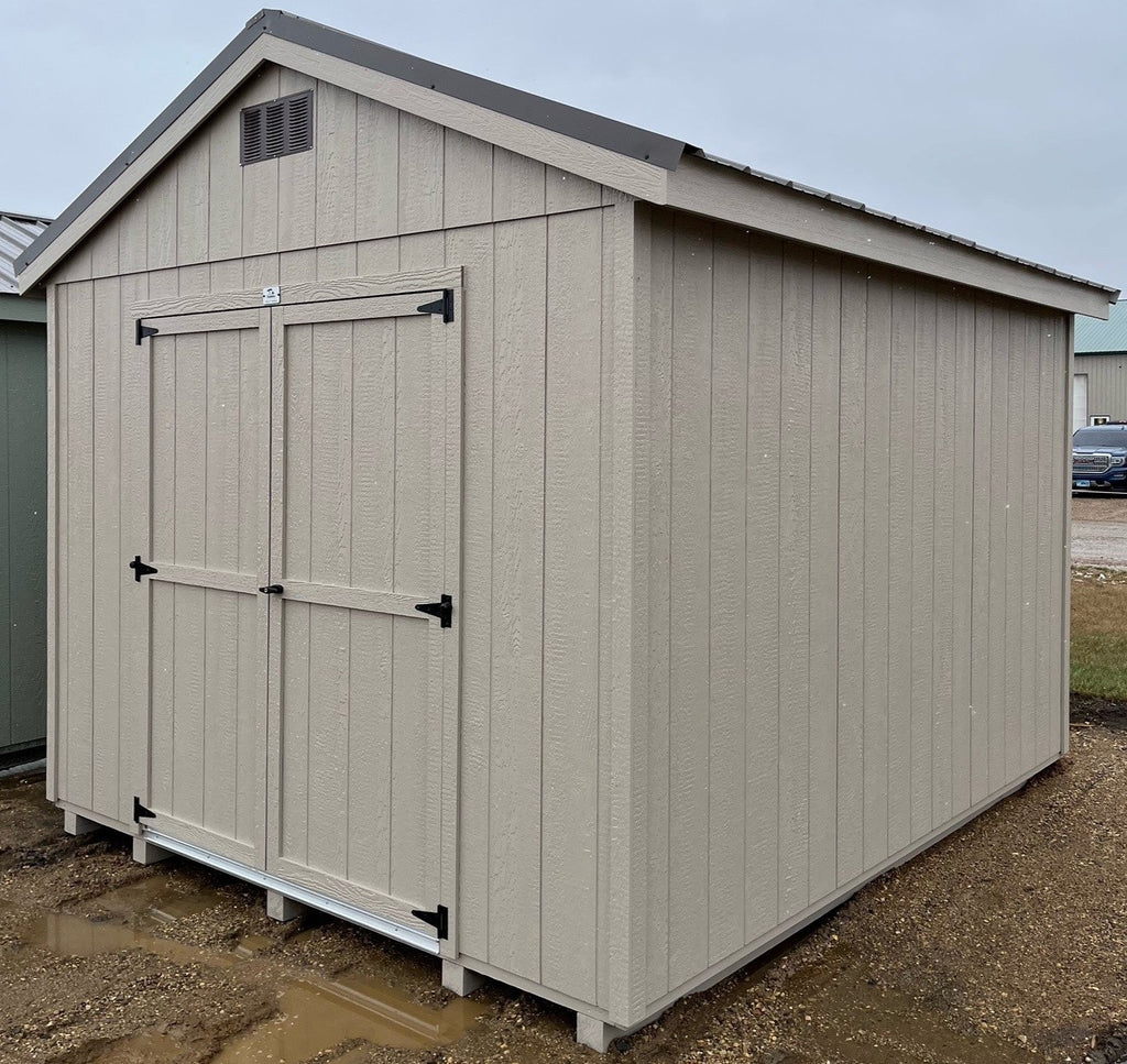 10X12 Utility Ranch Wood Panel Shed Located in Worthington Minnesota